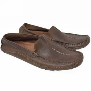 *CLARKS Sz 9.5M Brown Leather Moc Toe Driving Loaf